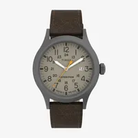 Timex Mens Brown Leather Strap Watch Tw4b23100jt