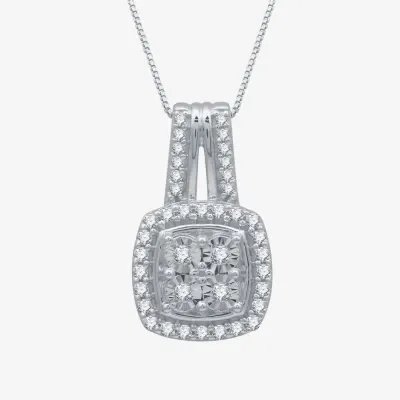 (H-I / I1) Womens 1/4 CT. T.W. Lab Grown White Diamond Sterling Silver Pendant Necklaces