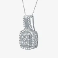 (H-I / I1) Womens 1/4 CT. T.W. Lab Grown White Diamond Sterling Silver Pendant Necklace