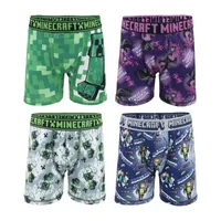 Little & Big Boys 4 Pack Minecraft Boxer Briefs