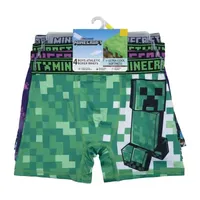 Little & Big Boys 4 Pack Minecraft Boxer Briefs