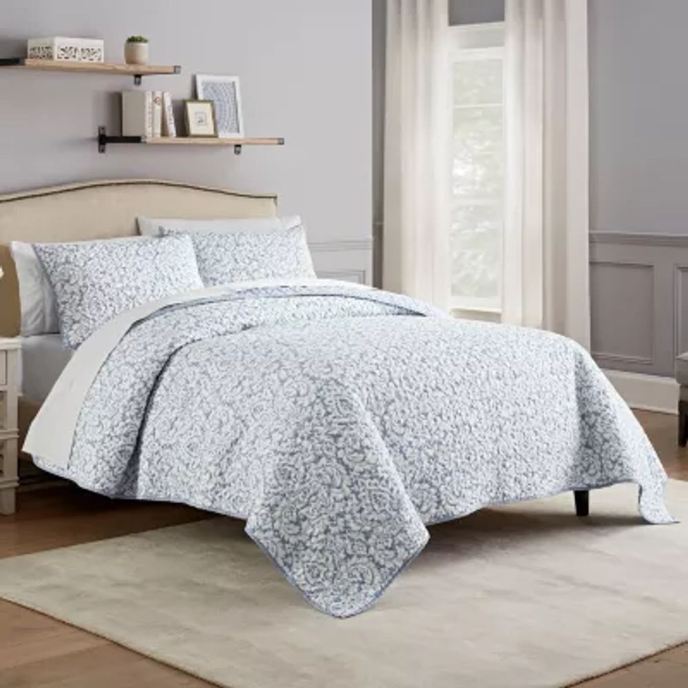 Waverly Dashing Damask 3-pc. + Scroll Quilt Set