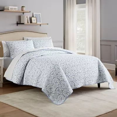 Waverly Dashing Damask 3-pc. + Scroll Quilt Set