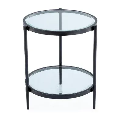 Glass Top Chairside Table