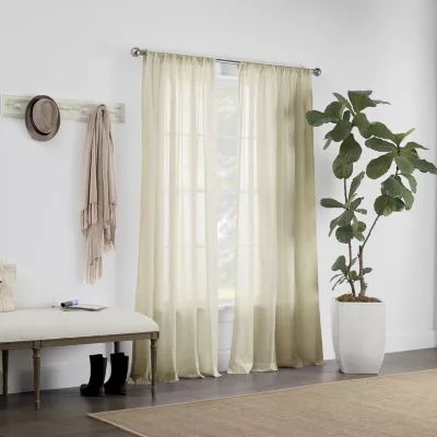 Linden Street Jameson Cotton Sheer Rod Pocket Curtain Panel