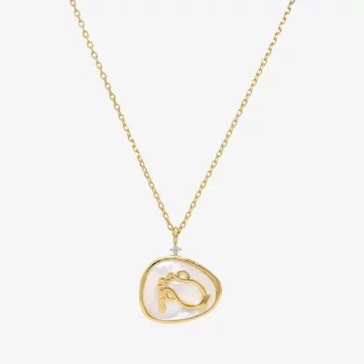 Sparkle Allure Zodiac Cubic Zirconia 14K Gold Over Brass 16 Inch Cable Pendant Necklace