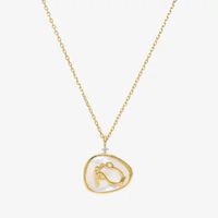 Sparkle Allure Zodiac Cubic Zirconia 14K Gold Over Brass 16 Inch Cable Pendant Necklace