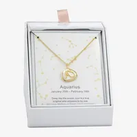 Sparkle Allure Zodiac Cubic Zirconia 14K Gold Over Brass 16 Inch Cable Pendant Necklace