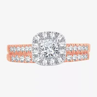 CT.T.W. Natural Diamond Cushion Halo Bridal Set 10K or 14K Gold