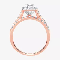 CT.T.W. Natural Diamond Cushion Halo Bridal Set 10K or 14K Gold