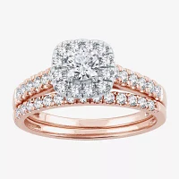 CT.T.W. Natural Diamond Cushion Halo Bridal Set 10K or 14K Gold