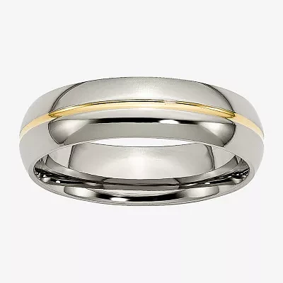 Mens 6mm Titanium & Ion-Plated Wedding Band