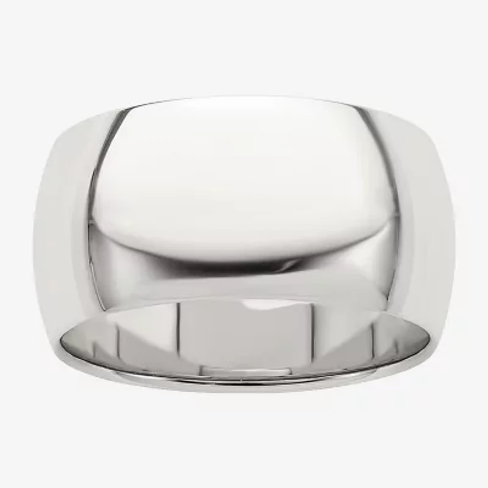Womens 10MM Sterling Silver Wedding Band