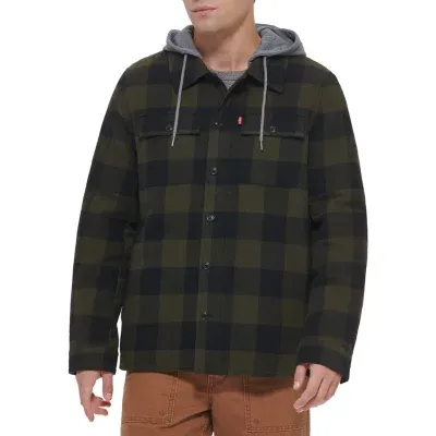 Levi's® Flannel Mens Hooded Midweight Shirt Jacket