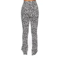 Forever 21 Juniors Womens High Rise Bootcut Zebra Print Pull-On Pants