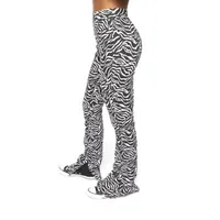 Forever 21 Juniors Womens High Rise Bootcut Zebra Print Pull-On Pants