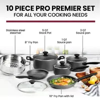 Granitestone Pro Premier Hard Anodized 10-Pc. Cookware Set