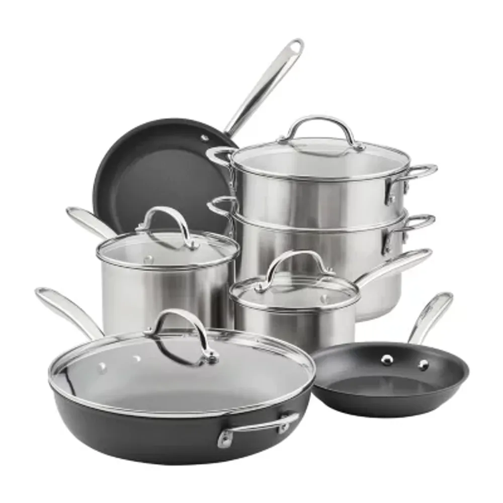 Rachael Ray Professional Stainless Steel 11-pc. Cookware Set