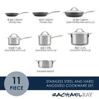 Rachael Ray Professional Stainless Steel 11-pc. Cookware Set