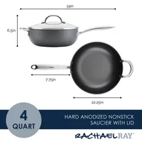 Rachael Ray Professional Aluminum Dishwasher Safe Non-Stick Hard Anodized Sauce Pan