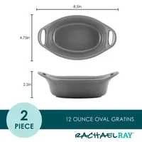 Rachael Ray Ceramic Oval 12-Oz. 2-pc. Au Gratin Dish