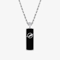 Unisex Adult 1/10 CT. T.W. Genuine Black Onyx Sterling Silver Pendant Necklace