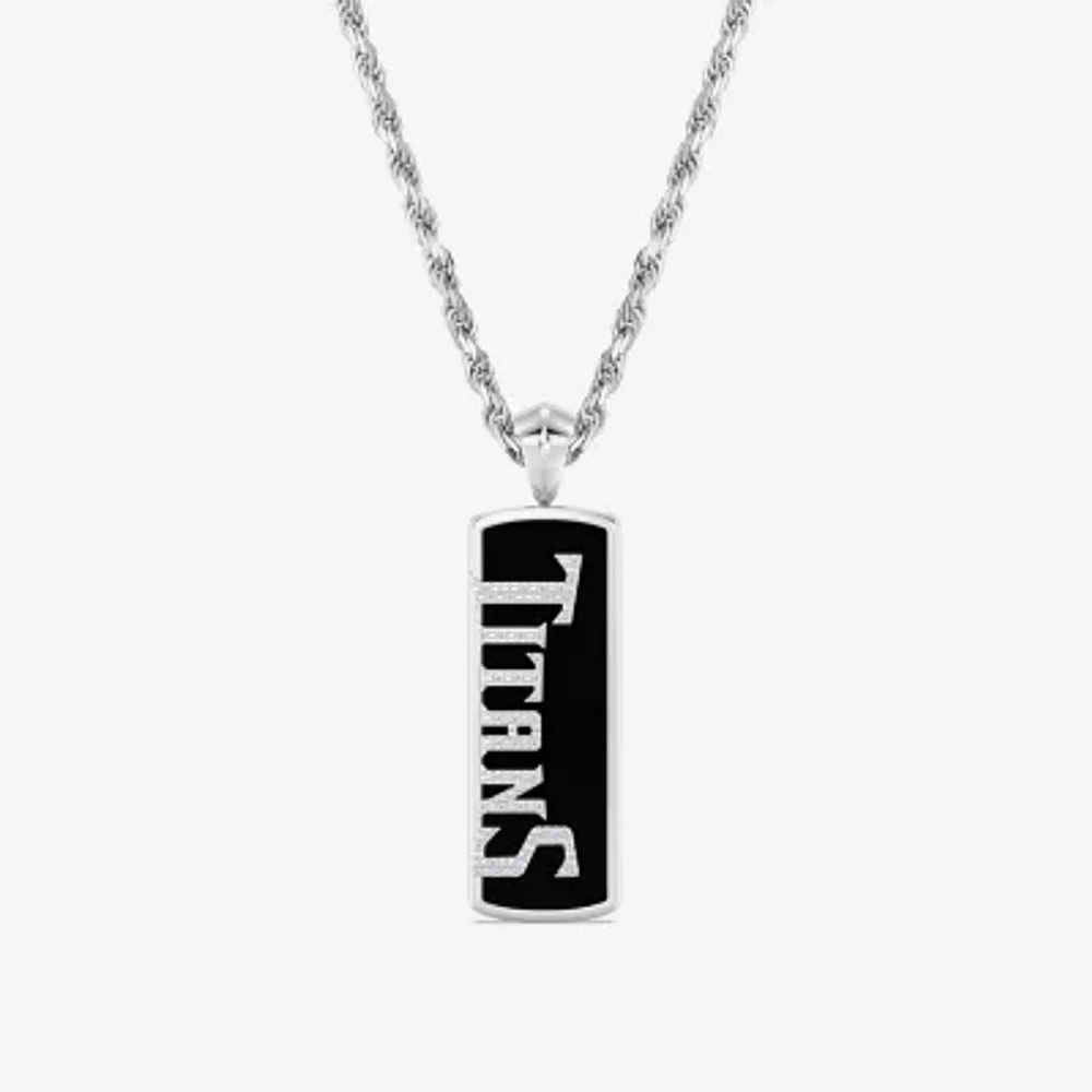True Fans Fine Jewelry Unisex Adult 1/10 CT. T.W. Genuine Black Onyx Sterling Silver Pendant Necklace