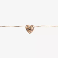 Arizona Gold Tone 15 Inch Link Heart Strand Necklace