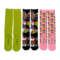 3 Pair Grinch Knee High Socks Unisex Adult