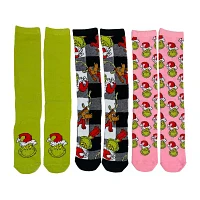 3 Pair Grinch Knee High Socks Unisex Adult