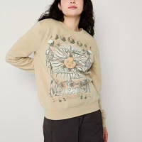 Juniors Celestial Crew Sweatshirt Womens Neck Long Sleeve