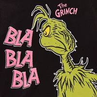 Juniors Blah Oversized Tee Womens Crew Neck Short Sleeve Grinch Graphic T-Shirt