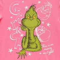 Juniors Womens Crew Neck Long Sleeve Grinch Sweatshirt