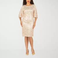 Giovanna Signature Womens Short Sleeve Embellished Party Dress