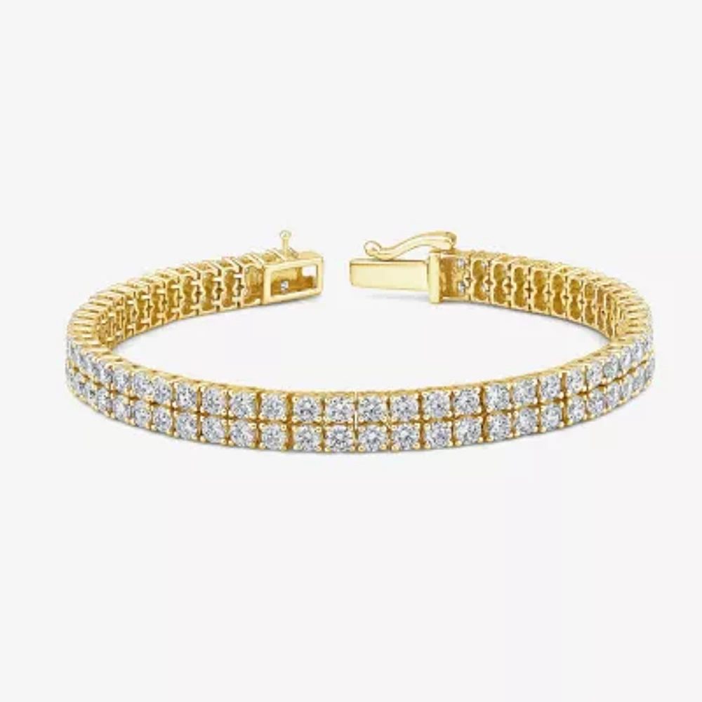 H / Si2) 10 Ct.T.W. Lab Grown White Diamond 10K Gold 7.25 Inch Tennis Bracelet