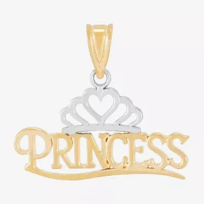 Womens 14K Gold Crown Pendant