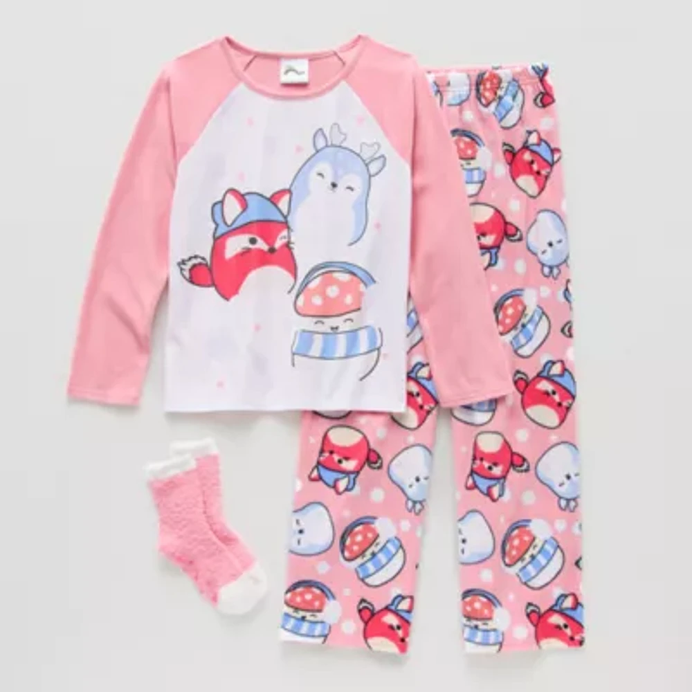 Little & Big Girls 3-pc. Squishmallows Pajama Set