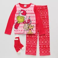 Little & Big Girls 3-pc. Grinch Pajama Set