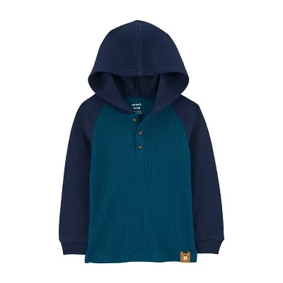 Carter's Toddler Boys Hooded Thermal Long Sleeve Henley Shirt