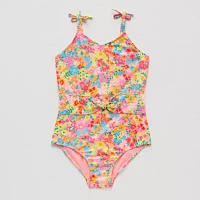 Thereabouts Little & Big Girls Floral One Piece Swimsuit