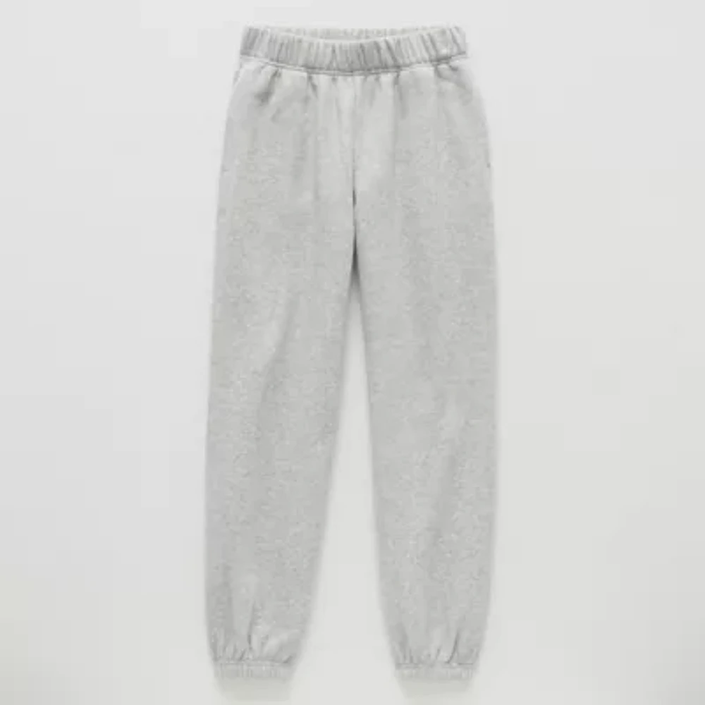 Xersion Little & Big Girls Mid Rise Cinched Fleece Jogger Pant