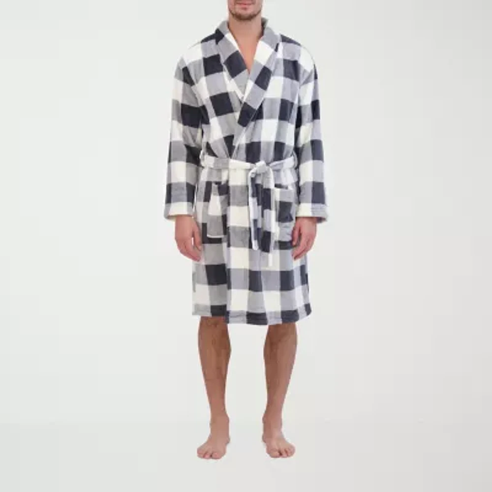 Hanes Mens Microfleece Long Sleeve Length Robe