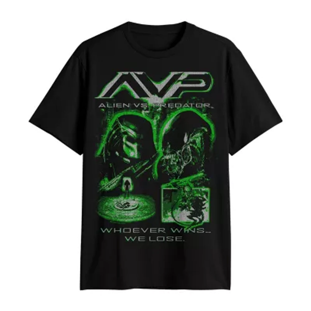 Mens Short Sleeve Alien vs Predator Graphic T-Shirt