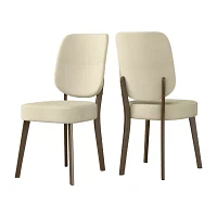 Breuer Mid-Century Modern Armless Dining Chairs Linen -Set of 2