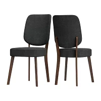 Breuer Mid-Century Modern Armless Dining Chairs Linen -Set of 2