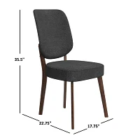 Breuer Mid-Century Modern Armless Dining Chairs Linen -Set of 2