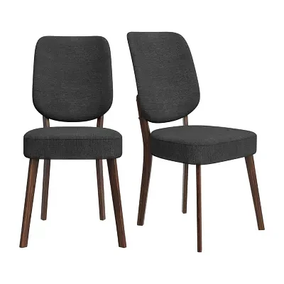 Breuer Mid-Century Modern Armless Dining Chairs Linen -Set of 2