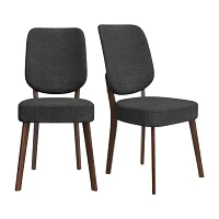 Breuer Mid-Century Modern Armless Dining Chairs Linen -Set of 2