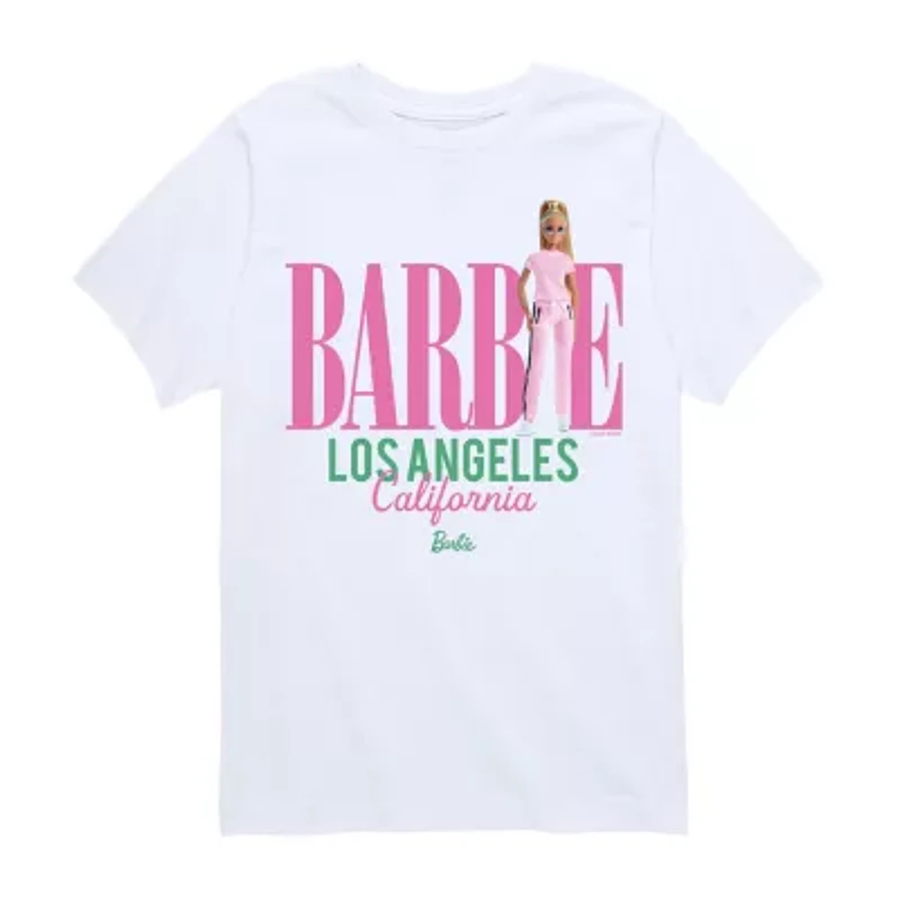 Big Girls Crew Neck Short Sleeve Barbie T-Shirt