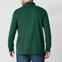 St. John's Bay Super Soft Jersey Mens Classic Fit Long Sleeve Polo Shirt